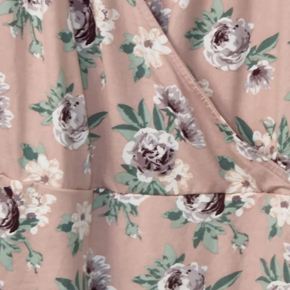 JUST BE 3X ROSE COLORED SOFT AND COMFORTABLE DRESSEIRH GRAPE AND WHITE ROSE PRIN - Picture 3 of 5